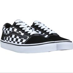 This Listing Is For A Pair Of Vans Low Top Skate Sneakers In A Youth Size 10. These Classic Old Skool Style Shoes Feature A Black And White Checkered Print, A Lace Up Design, And A Rubber Sole. Your Child Will Feel Like A Winner Wearing These Beauties. Size: 10 Color: Black And White Checkered Print Lace Up In Excellent Gently Used Condition From A Smoke Free Home Bundle For Better Pricing Quick Shipment All Reasonable Offers Are Considered Posh Ambassador Status Black Casual Canvas Shoes With Elastic Laces, Casual Black Canvas Shoes With Elastic Laces, Black Low-top Canvas Shoes With Elastic Laces, Sporty Vans Skate Shoes For School, Black Sporty Canvas Shoes For Skateboarding, Sporty Black Canvas Shoes For Skateboarding, Vans Black Skate Shoes For School, Vans Black Low-top Canvas Shoes, Vans Casual Skate Shoes With Elastic Laces