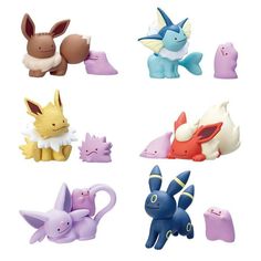 the pokemon figurines are all different shapes and sizes