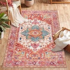 PRICES MAY VARY. [Vintage Design & Soft Rug] -Yamaziot boho area rug is made of 100% polyester faux wool which is luxury soft underfoot and bare-feet friendly. This vintage rug has a unique beautiful printed floral pattern and a trendy faded style. It has elements of accent, bohemian and traditional to give an elegant look to your home. [Non-Slip & Non-Shedding Rug] - The area rug has non-slip TPR rubber backing against slipping or tripping which is safe for everyday indoor busy area. The high-q Boho Vintage Living Room, India Bedroom, Kid Playroom, Area Rug For Bedroom, Carpet For Living Room, Washable Area Rug, Rug For Bedroom, Boho Area Rug, Vintage Living Room