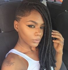 Feed In Braids Styles, Mohawk Locs, Fox Locs, Feed In Braids, Shaved Side Hairstyles, Natural Hair Cuts, Tapered Hair