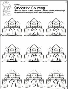 the printable worksheet for sandcastle counting