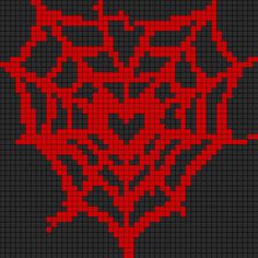 a cross stitched pattern with red lines