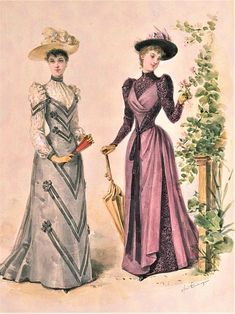 1890 Fashion Plate, 1889 Fashion, Edwardian Dresses, Belle Epoque Fashion, 1899 Fashion, 1880s Fashion