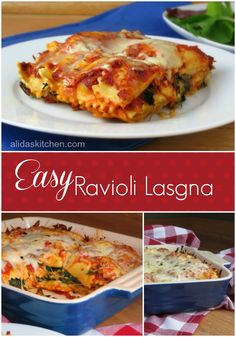 easy ravioli lasagna with spinach and cheese