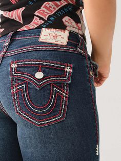 BILLIE TRIPLE SUPER T STRAIGHT JEAN Red True Religion Jeans, True Religion Outfits, Fire Shoes, Cute Online Clothing Stores, Dream Items, Xmas Wishlist, Cute Clothing Stores, Clothing Pieces, Kids Denim