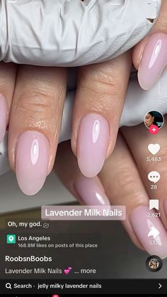 Dip Powder Neutral Nails, Lilac Shimmer Nails, Lilac Jelly Nails, Sheer Lilac Nails, Milky Lilac Nails, Lavender Jelly Nails, Sheer Purple Nails, Milky Lavender Nails, Milky Purple Nails