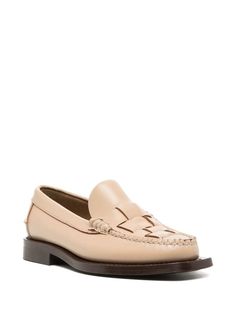 Hereu Nombela Leather Loafers - Farfetch Espadrilles Slides, Loafers Brown, Versace Outfit, Chanel 2, Demi Fine Jewelry, Summer Beach Wear, Boots And Sneakers, Flat Boots, Ballet Flat Shoes