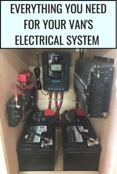 there is a sign that says everything you need for your van's electrical system