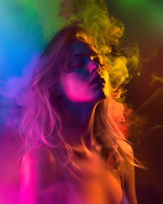 Rgb Portrait, Neon Photoshoot, Low Key Portraits, Colorful Photoshoot, Shooting Studio, Neon Photography, Skin Paint, Beautiful Photoshoot Ideas, Studio Photography Poses