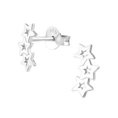 MATERIAL: 925 sterling silver with e-coat finishing GAUGE/BAR THICKNESS: 20GA (0.8mm) STAR SIZE: 5mm x 9mm Silver Star Earrings, Fake Plugs, Star Stud Earrings, Tiny Star, Star Earrings Stud, Tin Gifts, Celestial Jewelry, Silver Butterfly, Ear Cuffs