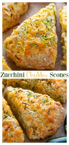 the best zucchini cheddar scones recipe with cheese and herbs on top