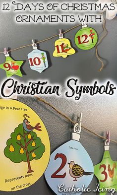 the twelve days of christmas ornaments with christian symbols