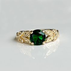 Don't miss this opportunity to own this beautiful gemstone ring! => Gemstone Type - Lab Grown Emerald => Gemstone Size - 7 mm => Gemstone Cut - Faceted => Gemstone Shape - Round => Metal Type - 14k Gold Filled (Tarnish Resistant and Nickel Free) - also available in 925 sterling silver and 14k solid gold * Please contact me for pricing on sizes smaller than 4 or larger than 11 * ~ Feel free to ask me about custom made designs. ❏ Replacements and custom orders: ✪ 925 sterling silver - no additiona Green Solitaire Ring Jewelry, Cubic Zirconia Ring For May Birthstone, Green Topaz Ring With Prong Setting For Anniversary, Anniversary Green Topaz Ring In Prong Setting, Green Topaz Ring With Center Stone, Anniversary Green Topaz Ring With Prong Setting, Elegant Green Topaz Ring, Round Cut, Elegant Green Topaz Round Cut Ring, Elegant Green Topaz Ring With Round Cut