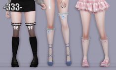 three different types of female legs and stockings