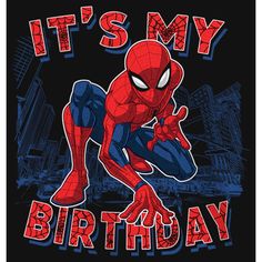 a spiderman birthday card with the words it's my birthday