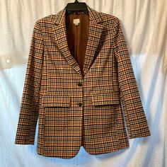 Approx 29” From Shoulder To Hem Preppy Fall Blazer For Workwear, Preppy Blazer For Fall Workwear, Preppy Spring Outerwear For Workwear, Preppy Spring Workwear Outerwear, Preppy Spring Outerwear For Work, Fall Blazer, Adidas Track Suit, Compression Pants, Day Cream