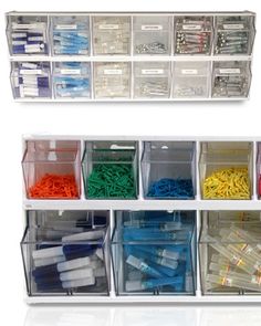 Tilt Bins - Consolidate Dental Supplies | Ergonomic Products Dental Hygiene Room Organization, Veterinary Clinic Organization, Dental Office Organization Ideas, Dental Office Organization, Pharmacy Organization, Wildlife Hospital, Ergonomic Products