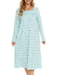 PRICES MAY VARY. 【Women's Nightgowns Sleepshirts】Women Cotton Nightgowns with superior stitching, perfect full-length hems and quality fabric, breathable,skin-friendly, and not see through! 【Comfty& Casual】----Nightgowns for women soft cotton feature short/long sleeve with suitable length can cover your knee & above your ankle, the unique design with tiny lace trim and cute floral pattern will make you more attractive and charming. A necessary nightgown on your wardrobe. 【Wearing Scene of Nightg Dress Short Long Sleeve, Maternity Lounge Wear, Floral House, Long Nightdress, Dress For Ladies, Cotton Nightgown, Mumu Dress, Cotton Sleepwear, Night Dress For Women