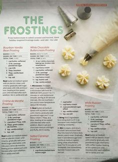 an article about frosting is featured in the magazine's front page, with instructions on how to frost it