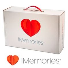 a white box with two hearts cut out of it and the words i'm memories