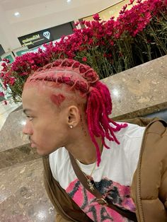 Barrel Twist Locs, Pink Locs, Twist Locs, Red Locs, Dyed Dreads, Red Dreads, Barrel Twist, Pink Dreads, Taper Fade Curly Hair