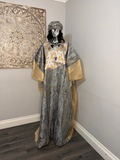 African/Nigeria bubu brocade outfit. One size. Oversized,And  Please note measurements: Width: 64inches Lenght: 62inches Traditional Long Agbada Free Size, Traditional Long Agbada In Free Size, Traditional Oversized Kaftan With Kimono Sleeves, Handmade African, Dress Clothes For Women, Favorite Outfit, Dress Outfits, Bathing Beauties, Womens Dresses