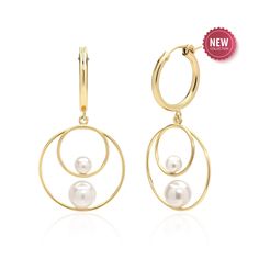 "Large Statements Style Pearl Earrings feature 19MM Thick Gold Hoops with double pear drops. Perfect Statement Earrings for occasion, wear and weddings. Unique Pearl Jewelry Gifts for Women.  A Christmas gift for someone special she will always cherish. NEW ARRIVAL - FALL WINTER 2022-23 PRODUCT INFORMATION - METAL: 14K Gold Filled or Sterling Silver - DIMENSIONS: Length - 1.9\" / 48MM, Width - 1\" / 25MM, Drop Length - 1.9\" / 48MM - EARRING BACKING: Latch Back - GEMSTONE: Crystal Pearls, 8MM an Modern Yellow Gold Pearl Earrings For Wedding, Modern Halo Design Hoop Earrings For Wedding, Wedding Hoop Pearl Earrings Fine Jewelry, Wedding Pearl Hoop Earrings In Fine Jewelry Style, Wedding Pearl Hoop Earrings Fine Jewelry, Wedding Fine Jewelry Pearl Hoop Earrings, Anniversary White Gold Hoop Earrings With Pearl Drop, Yellow Gold Hoop Pearl Earrings For Wedding, Yellow Gold Pearl Hoop Earrings For Wedding