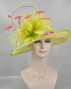 IF YOU LIKE THE DESIGN, JUST WANT TO ADD SOME COLORS TO MATCH YOUR DRESS, PLEASE FEEL FREE TO CONTACT ME, I WILL HELP YOU. 100% Sinamay, light and comfortable *Wide brim measure Appr17 inches (from the right side to the left side) *The crown is decorated with feather flower, netting bows and curl ostrich quills, very beautiful!! *Head girth is 22.5 inches; adjustable string inside can give you the best fit. . 18 colors feather flowers available, if you want to change the flowers color or base ha Fitted Party Hats With Ostrich Feathers, Evening Fascinator With Ostrich Feathers, Fitted Evening Fascinator With Ostrich Feathers, Evening Fitted Fascinator With Ostrich Feathers, Fitted Evening Hat With Ostrich Feathers, Elegant Ostrich Feather Fascinator For Wedding, Elegant Fitted Hat With Ostrich Feathers, Elegant Summer Fascinator With Ostrich Feathers, Spring Party Hat With Ostrich Feathers