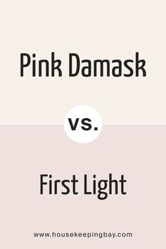 BM Pink Damask OC-72 vs. BM First Light 2102-70 Bm First Light, Benjamin Moore Pink, Light Pink Rooms, Light Pink Paint, Pink Damask, Nursery Room Design, Cream Walls, Paint Colors Benjamin Moore, Benjamin Moore Paint