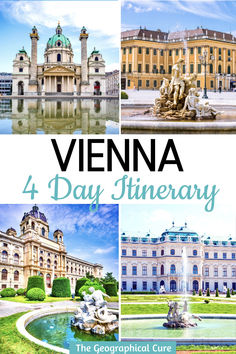 an image of vienna 4 day itinerary with text overlaying the photo