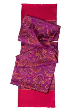 Add some Italian style to your outfit with this sophisticated silk scarf. Make a statement with this classic and timeless paisley print scarf. 100% Made in Italy. Sized for a perfect drape: Approx: 8.5” x 70”. This allows for an elegant look that sets you apart. Most men's scarves of this type are available in a 60"-63" length which is simply too short for most men for adequate coverage and drape. 100% silk twill: A soft, silky fabric traditionally used in men's tailoring for its look and its dr Elegant Silk Scarf With Pocket Square Detail, Classic Formal Pashmina Scarves, Classic Formal Pashmina Scarf, Elegant Formal Pashmina Scarves, Elegant Silk Scarf With Paisley Print, Classic Red Silk Scarves, Elegant Silk Scarves With Paisley Print, Luxury Silk Scarves For Formal Occasions, Designer Silk Scarves For Formal Occasions