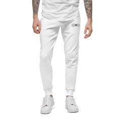 A young man wearing the Men's Embroidered Logo White Fleece Sweatpants Cotton Sweatpants, Legging Sport, Fleece Sweatpants, Navy Blazer, Everyday Outfit, Fleece Pants, Mens Fleece, Fleece Joggers, First Choice