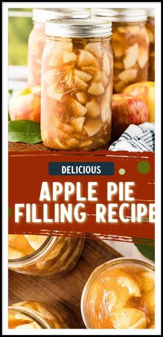 delicious apple pie filling recipe in a jar