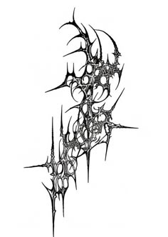 a black and white drawing of an abstract design