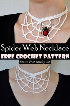 the spider web necklace is free crochet pattern