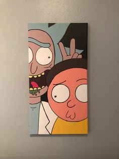 a painting on the wall of a cartoon character