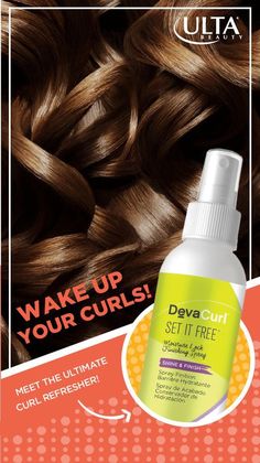 Restore fresh bounce to those curls! Simply spritz DevaCurl Set It Free Moisture Lock Finishing Spray lightly onto hair and work it in to revive your curls in seconds! Day two (and three) hair goals attained. Set It Free, Deva Curl, Finishing Spray, Hair Remedies