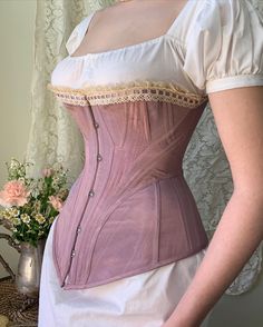 1860s Corset, Corset Making, Edwardian Corsets, 19th Century Fashion, Vintage Corset