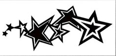 some black and white stars on a white background