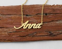 "Custom Name Necklace, Anna Gold Plated Necklace, Personalized Girls Pendant with Her Name Birthday Gift This necklace is made of Stainless Steel Available color: Gold, Silver and Rose Gold Chain Length: 14\"16\"18\"20\"22\" inches Processing Time: 2-10 business days Standard Shipping: 10-15 business days to USA. 15-30 business days to other countries. Expedited Shipping: 5-8 business days to USA. 5-10 business days to others. Please do not hesitate to contact us with any concerns." Anna Name, Graduation Gifts For Friends, Tag Name, Birthday Necklace Gift, Custom Initial Necklace, Gold Name Necklace, Friendship Necklaces, Rose Gold Chain, Custom Name Necklace