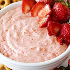 Strawberry Fluff Dip, Strawberry Fruit Dips, Strawberry Cheesecake Dip, Fluff Dip, Cream Cheese Fruit Dip, Strawberry Fluff, Strawberry Pie Filling, Sweet Dips, Cream Cheese Dips