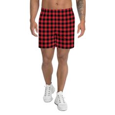 Recycled polyester men's buffalo plaid Christmas shorts You'll receive Christmas shorts for men with a red and black buffalo plaid design and recycled polyester fabric. This buffalo plaid shorts can make great Christmas costume, Christmas outfit, holiday shorts, Christmas party outfit, Christmas pajamas bottoms, red surfing shorts, mens swimwear, men's swimsuit bottom, holiday athletic shorts, bathing suit bottom, winter shorts, Christmas clothing, festive clothing, workout shorts, men's gym sho Short Hombre, Christmas Pajama Bottoms, Pajamas Bottoms, Christmas Shorts, Mens Gym Shorts, Christmas Jammies, Winter Shorts, Christmas Party Outfit, Bathing Suit Bottoms