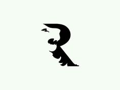 the letter r is made up of an image of a man's face and mustache