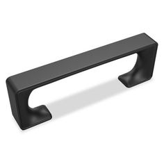 a black cabinet handle on a white background