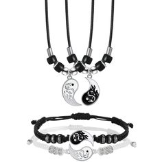 PRICES MAY VARY. Package includes: you will receive 2 sets of matching dragon Yin Yang adjustable cord bracelets, including 2 pieces of pendant necklaces and 2 pieces of adjustable cord bracelets, a good combination for you to choose Delicate design: the Yin and Yang pendants on the bracelet and necklace fit together nicely, just like the harmonious relationship between you and the one you loved, the whole design is quite delicate Suitable size: the dragon Yin Yang bracelet adopts an adjustable Yin Yang Dragon, Friend Couple, Yin Yang Bracelet, Couple Pendant, Yin Yang Necklace, Yin And Yang, Couple Necklaces, Friendship Necklaces, Dragon Pendant