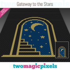 a cross stitch pattern with the words gateway to the stars