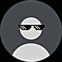 a black and white circle with sunglasses on it