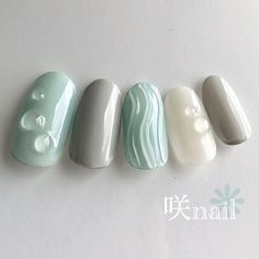 Japanese Nail Design, Mint Nails, Hippie Nails, Beauty Nails Design, Nail Box, Japanese Nails, Soft Nails, Jelly Nails