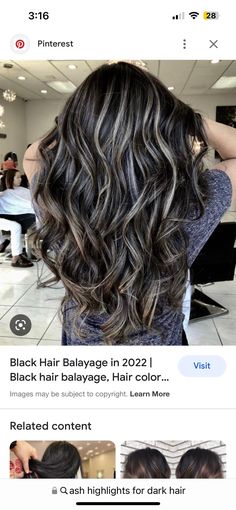 Highlights To Cover Gray Hair Black, Dark Hair With Dimension Low Lights, Black Hair With Highlights And Lowlights, Black Hair With Ash Highlights, Black Hair With Caramel Highlights, Black Hair With Brown Highlights, Black Highlights