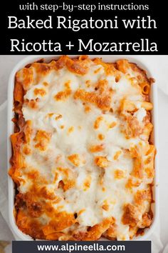 Baked cheese pasta in a white casserole dish. Best Baked Pasta, Different Cheeses, Sausage Rigatoni, Baked Rigatoni, Baked Penne, Skillet Dishes, Baked Pasta, Three Cheese